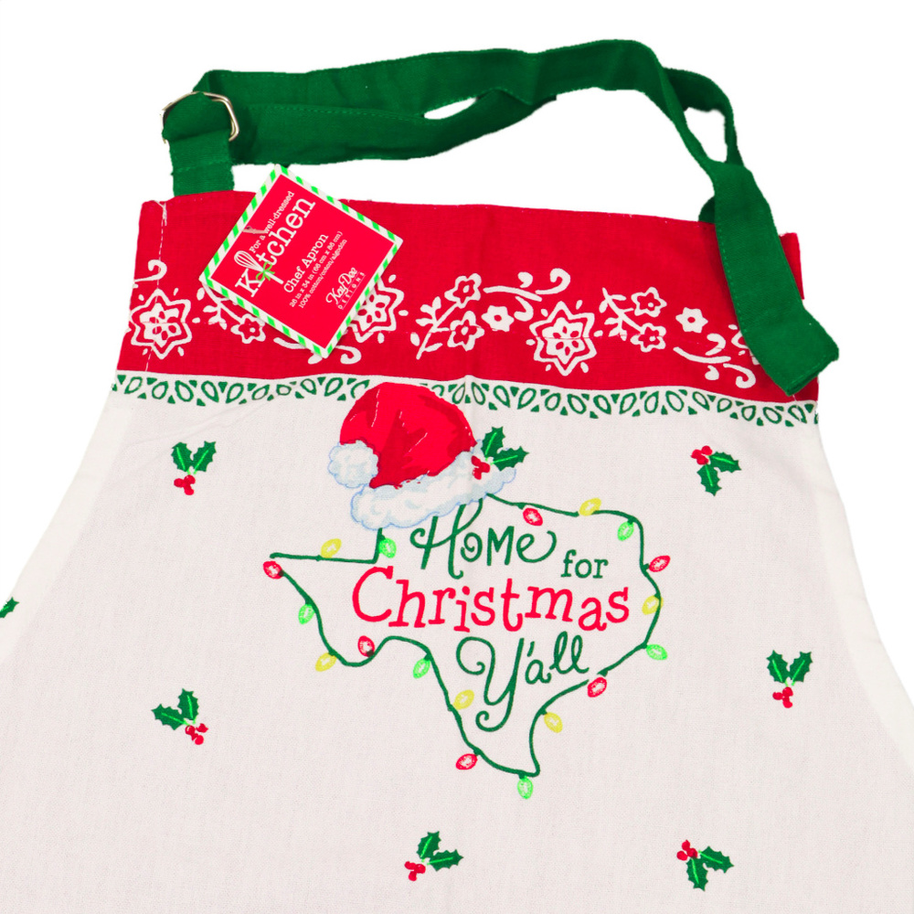 NWT Texas Christmas Holiday Apron Set with Grabber Mitt & Potholder - Picture 2 of 3